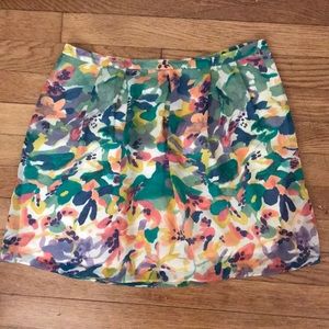 Madewell Silk Watercolor Floral Skirt